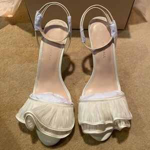 NWB Loeffler Randall Ruffled Heel Sandals, Size 9